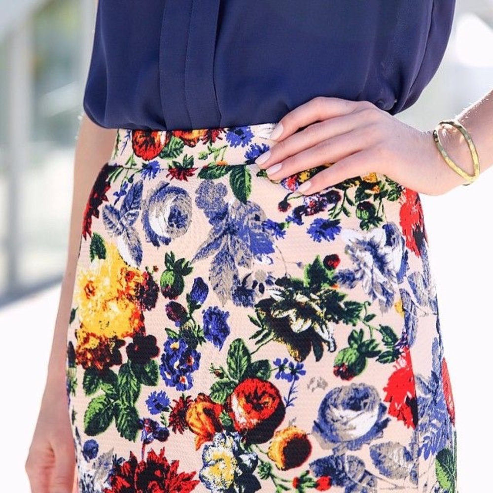 pixley eve floral skirt stitchfix large
